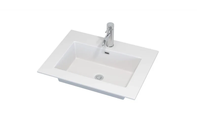 Tvättställ till badrumsmöbel - 60x46x1,5 cm - solid surface - matt vit - Haraldslund