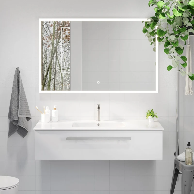 Colina, möbelset – tvättställ & underskåp, Matt vit - 120 cm