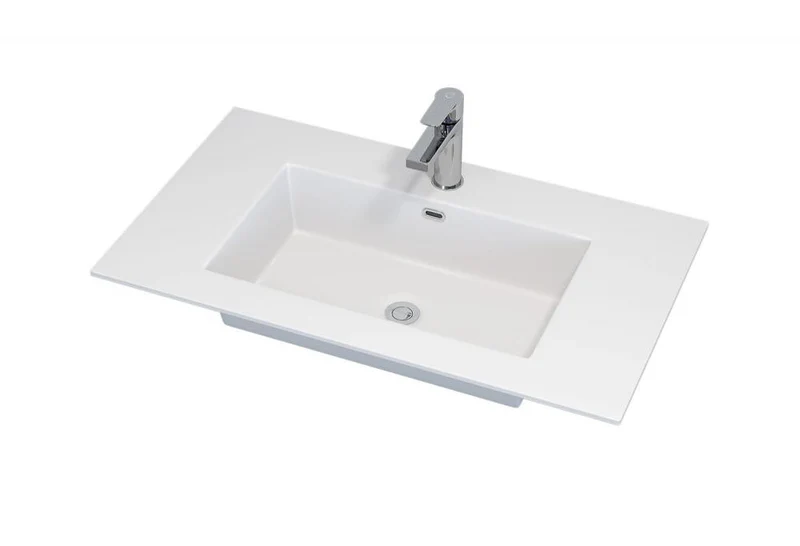 Tvättställ till badrumsmöbel - 80x46x1,5 cm - solid surface - matt vit - Haraldslund