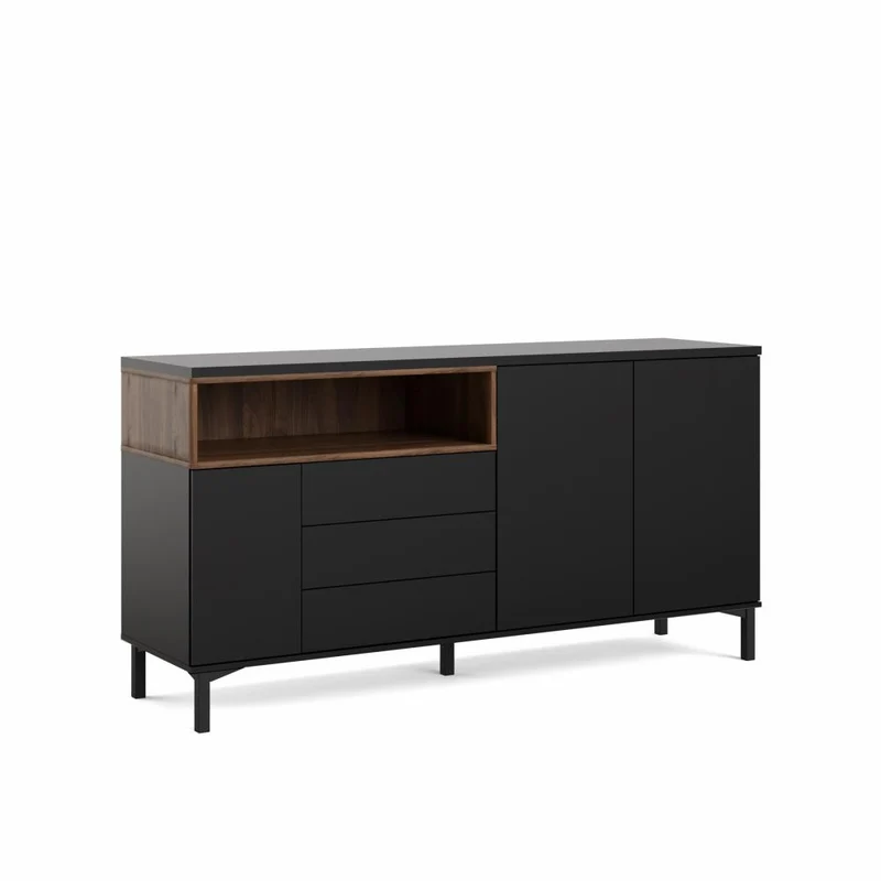 Roomers Sideboard Svart/Valnöt