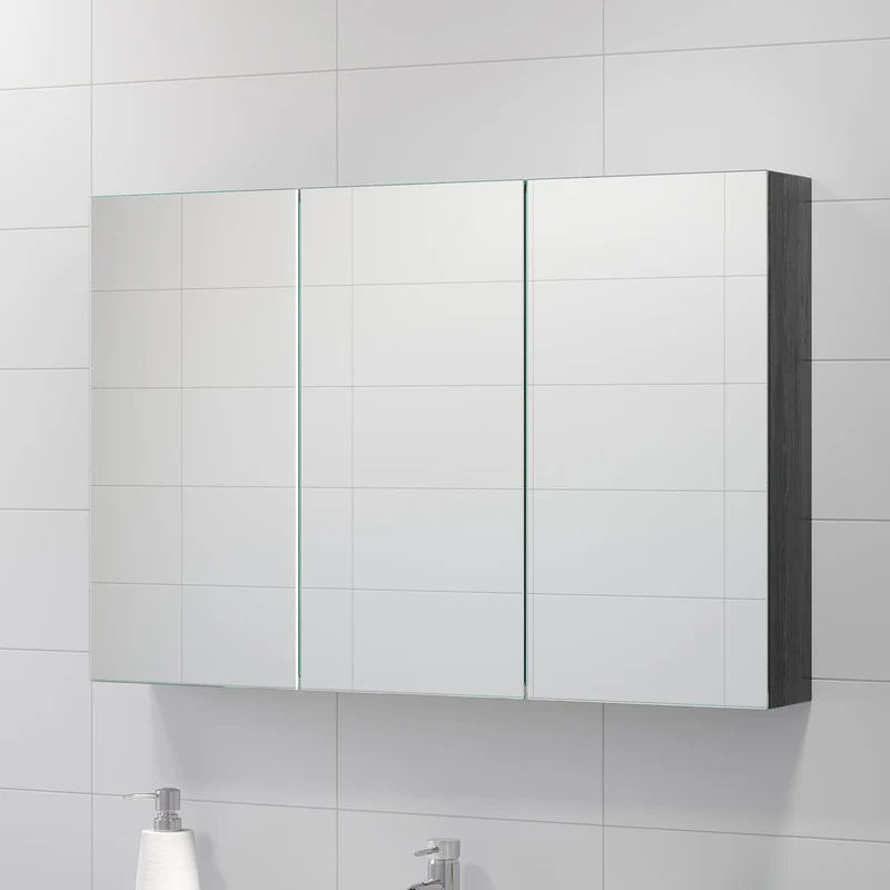 Morgedal, spegelskåp, svart trä - 100 cm