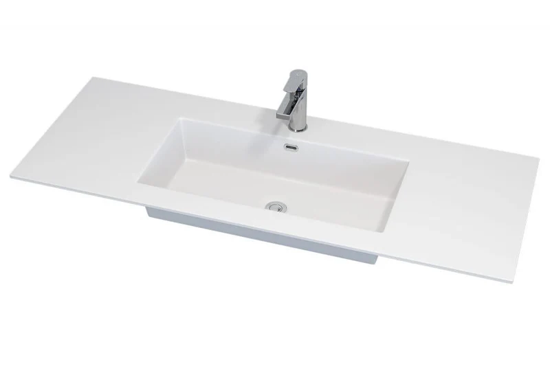 Tvättställ till badrumsmöbel - 120x46x1,5 cm - solid surface - matt vit - Haraldslund