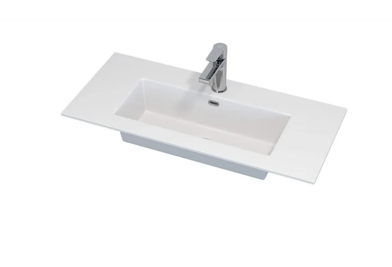 Tvättställ till badrumsmöbel - 80x36x1,5 cm - grund - solid surface - matt vit - Haraldslund
