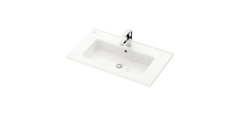 Badrumsmöbel tvättställ - 60x36x1,5 cm - grund - sanitetsporslin - vit - Lillehammer