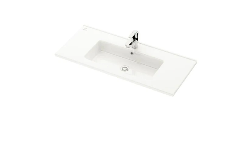 Tvättställ till badrumsmöbel - 80x36x1,5 cm - grund - sanitetsporslin - vit - Lillehammer