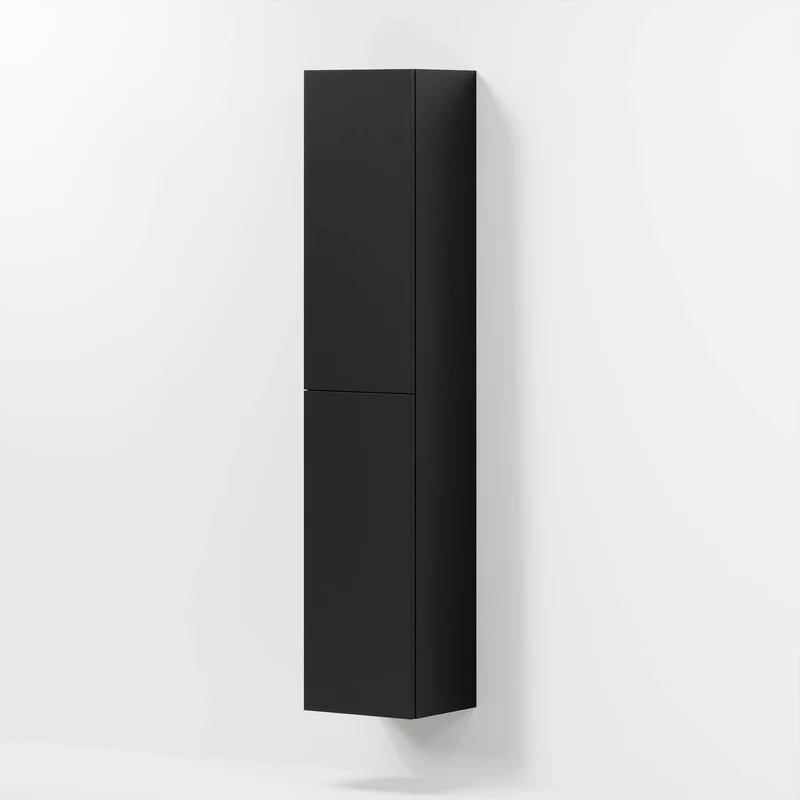 Högskåp med klassiska dörrar - 35x32x174 cm - mattsvart - Viborg
