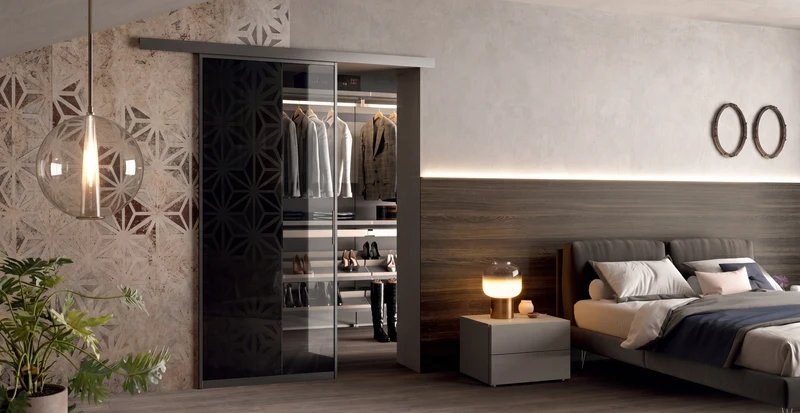 Portals Sliding Portal With 1 Glass Leaf with Wall Track P625
