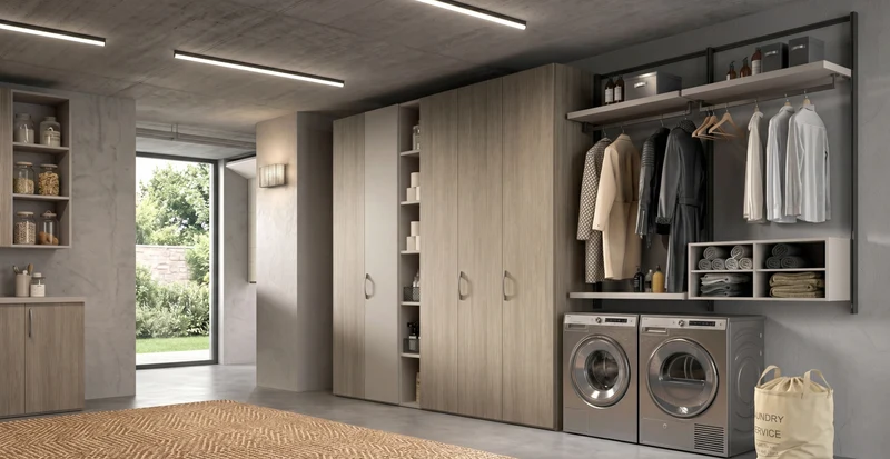 Wall Mounted Cabins Linear Walk-In Closet O425