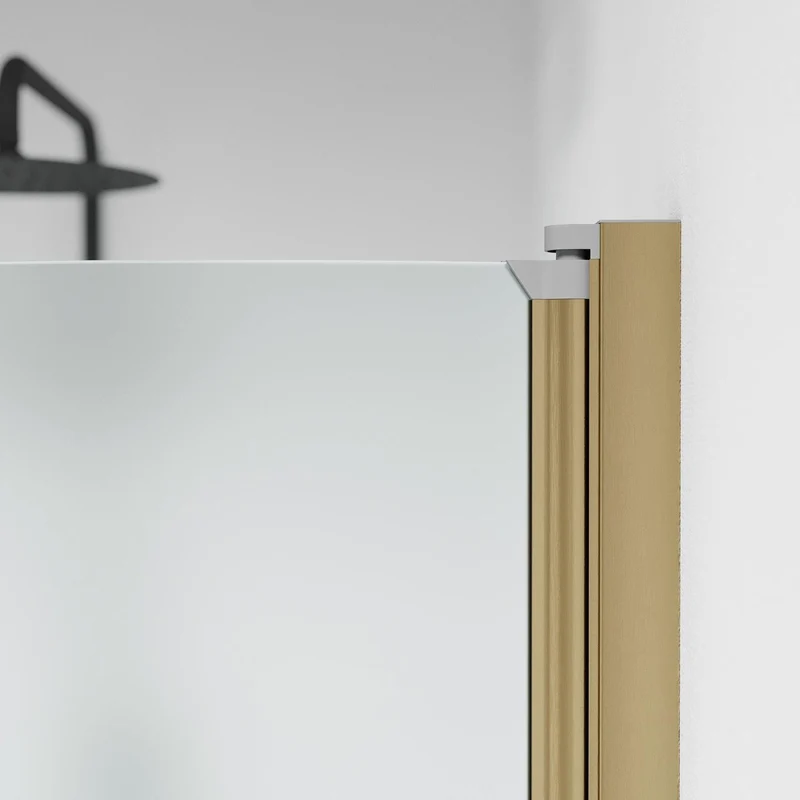 Duschkabin halvrund 70x70x198 cm - 6 mm frostat nanoglas - bronsprofil - Vänern