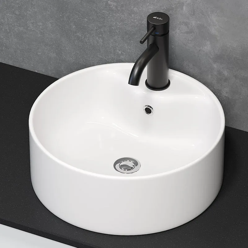 Fristående runt tvättställ - Ø38x13,7 cm - sanitetsPorslin - vit - Vikedal