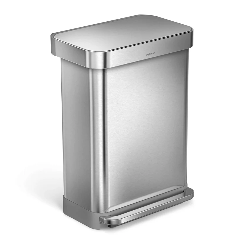 Rektangulær pedalspand 55 L.