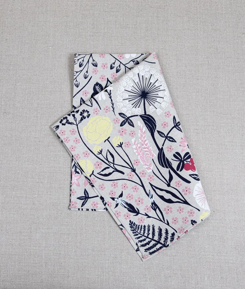 Handduk “Fjällflora” Halvlinne