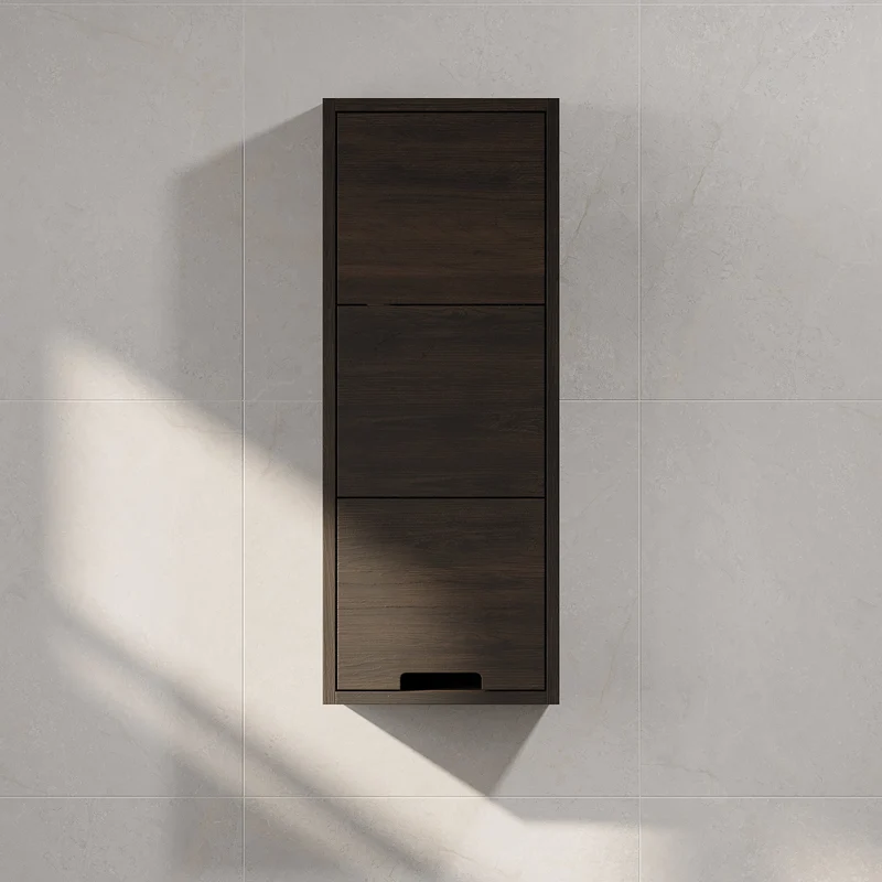 Väggskåp i massiv ek - 1 dörr - 35x19x90 cm - svart ek - Egeskov