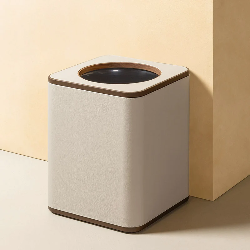 Leather Wastepaper Bin OFFICE COLLECTION by Giobagnara for Poltrona Frau