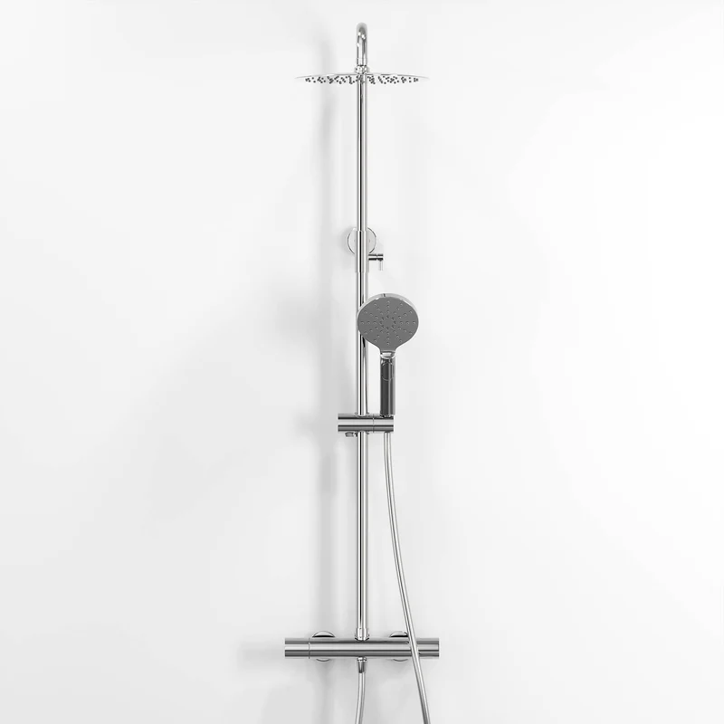Takduschset med termostatblandare 150 mm c/c – takdusch Ø250 mm, handdusch – Krom – Dragør
