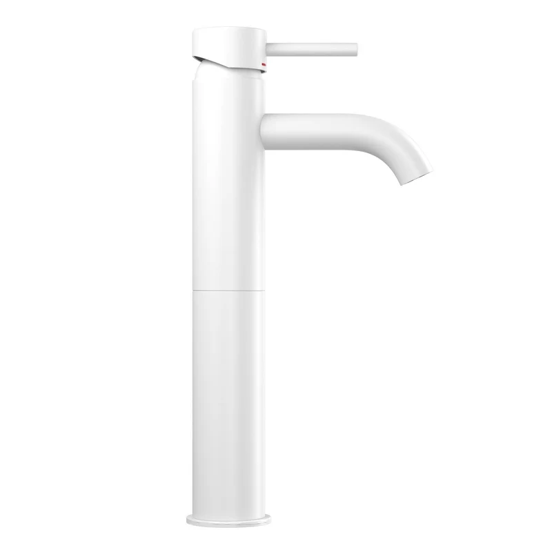 Tvättställsblandare rund 29 cm - hög modell - matt vit - Dragør