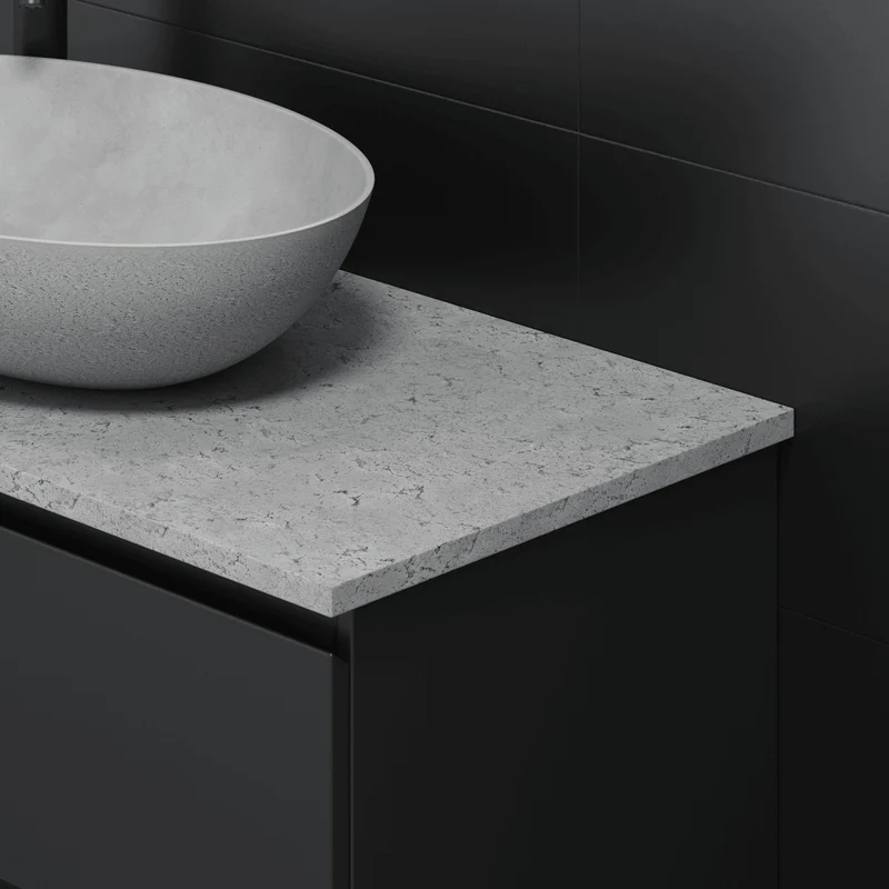 Bänkskiva för badrumsmöbel - 121,4x46,3x2 cm - dubbel - betong - ytbehandlad - Concrete