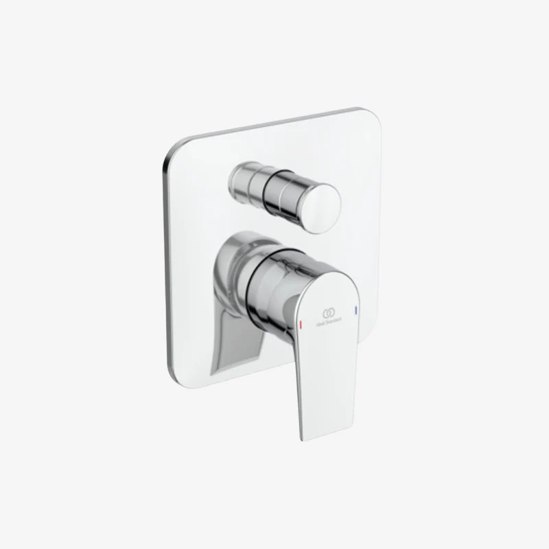 Ideal Standard Edge Chrome Brass Square Built-In Bath & Shower Mixer Kit 2 Easy-Box 163 x 192 x 83 mm