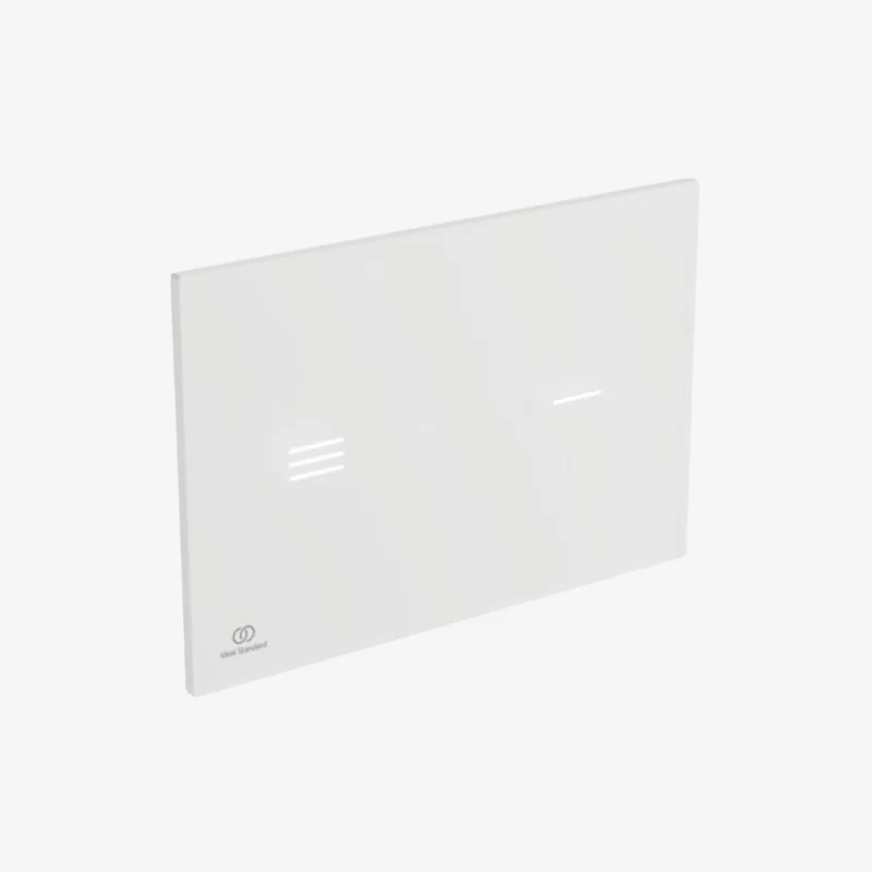 Ideal Standard Symfo NT1 White Tempered Glass Wall-Mounted Contactless Electronic Dual Flush Plate with LED Indicators 220 x 150 x 4 mm