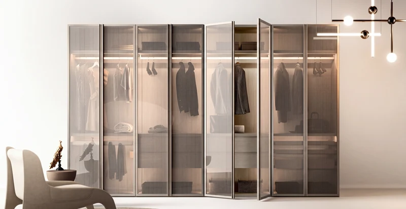 Shoulder Cabins Antares Walk-in Closet Glass Hinged Doors A125