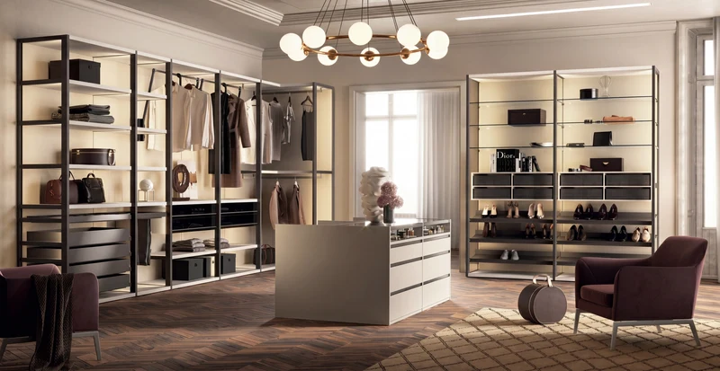 Shoulder Cabins Antares Walk-in Closet with Central Island A124