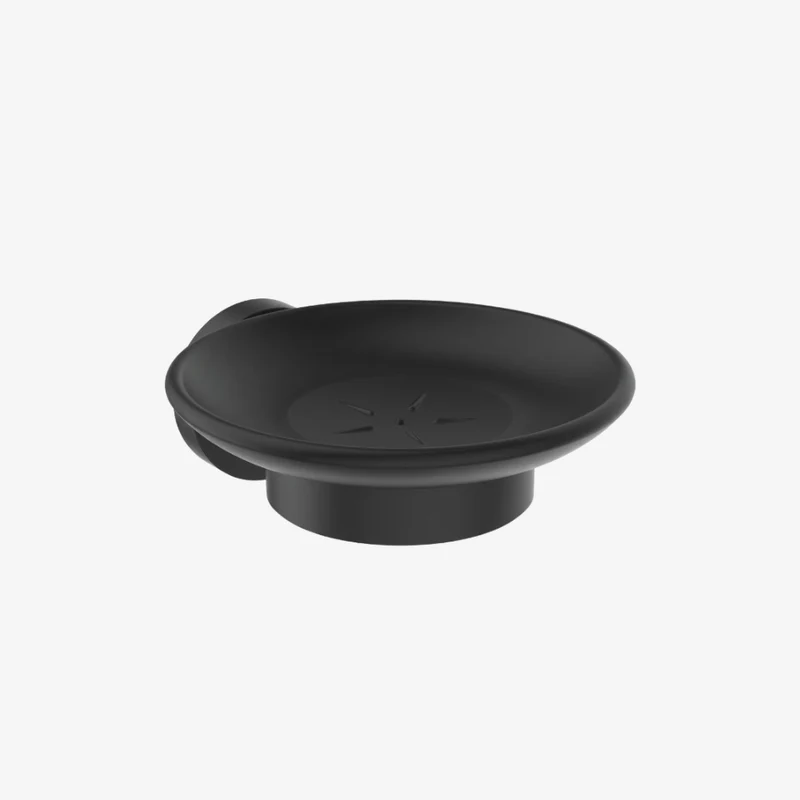 Ideal Standard IOM Silk Black Metal & Glass Matt Rounded Wall Mounted Soap Dish 110 × 125 × 48 mm