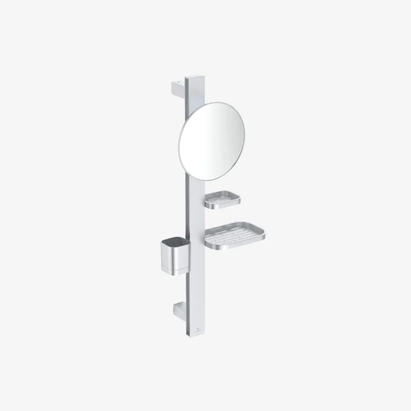 Ideal Standard Alu+ Silver Satin Aluminium Rounded Wall Mounted Beauty Mirror 160 x 310.5 x 717 mm