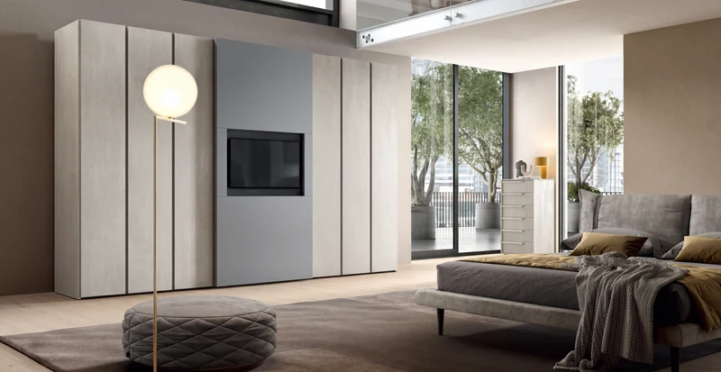 Combi Wardrobe, Bora Hinged Doors and Brunale TV Sliding Doors C252