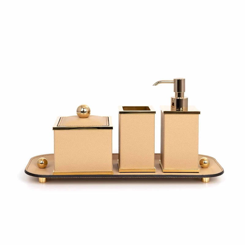 Square Leather Bathroom Set OLIMPIA by Pinetti