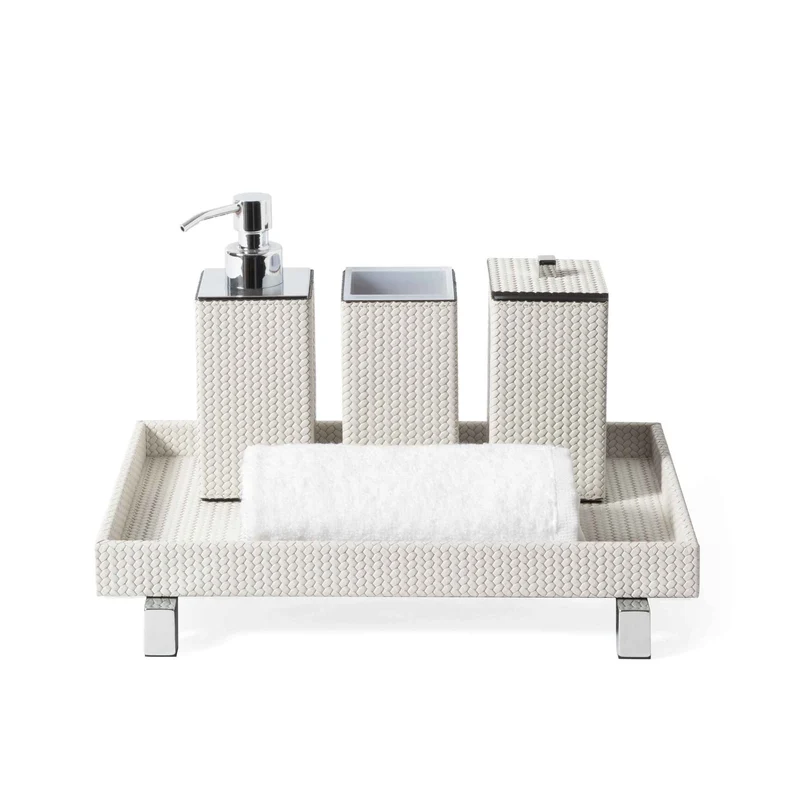 Square Leather Bathroom Set POSEIDON by Pinetti