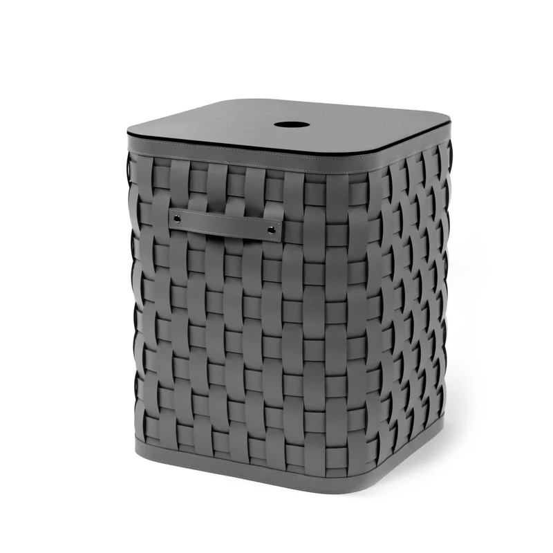 Leather Laundry Basket DEMETRA by Pinetti