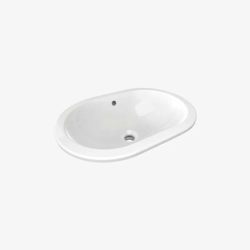Ideal Standard Connect Oval Ceramic Undercounter Glossy White Basin with Overflow without Tap Hole 380 x 550 x 200 mm