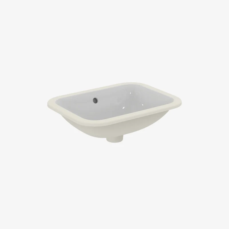 Ideal Standard Connect Rectangular Ceramic Countertop Basin Glossy White without Tap Hole 500 x 380 x 175 mm