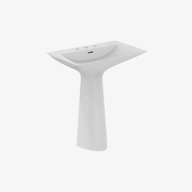 Ideal Standard Tipo-Z Finefireclay Ceramic Wall-Mounted One Piece White Basin with 3 Tap Holes & Overflow 470 x 740 x 900 mm