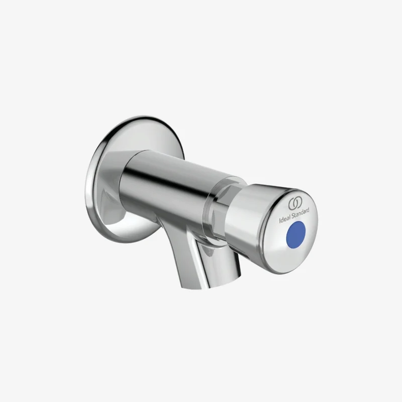 Ideal Standard Alpha Brass Wall-Mounted Chrome Self-Closing Basin Tap 110 x 59 mm