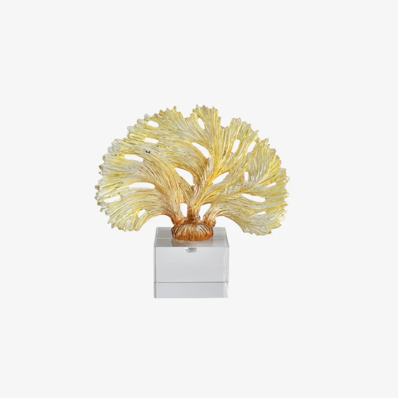 Ambiente Gold Resin & Glass Golden Coral Accent Sculpture 180 × 70 × 180 mm