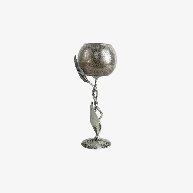 Ambiente Glass Textured Twisted Vine Crystal Candle Holder 125 × 120 × 325 mm