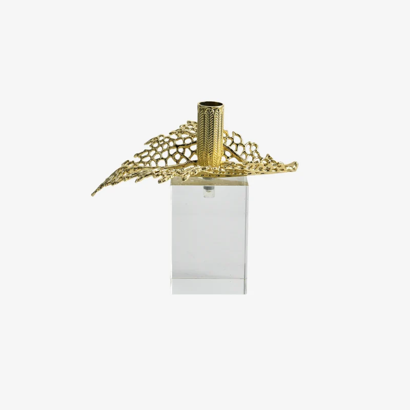 Ambiente Gold Gilded Leaf Accent Sculpture Large 200 × 100 × 160 mm