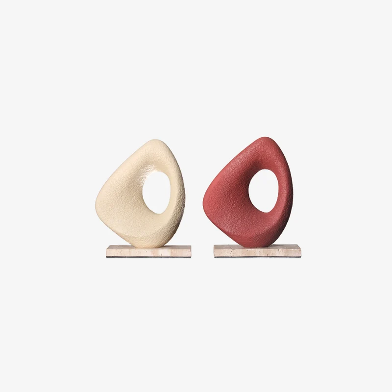 Ambiente Resin & Marble Matte Textured Dual Form Abstract Sculpture Set 235 × 100 × 280 mm