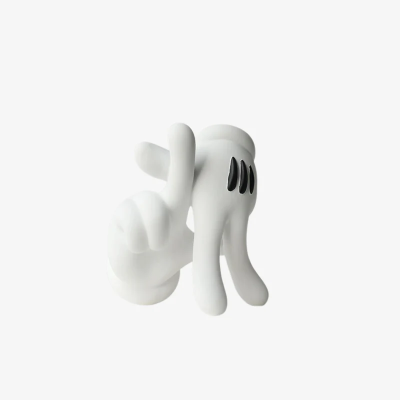 Ambiente White Resin Matte Abstract Hand Gesture Sculpture 24 × 20 × 30 cm