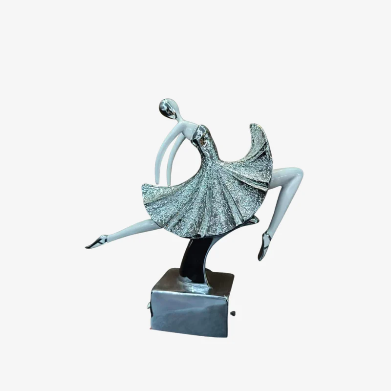 Ambiente Silver Abstract Dancer Sculpture 23 × 8 × 23 cm