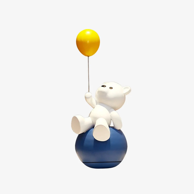 Ambiente Resin Bear Balloon Sculpture 11 × 14 × 38 cm