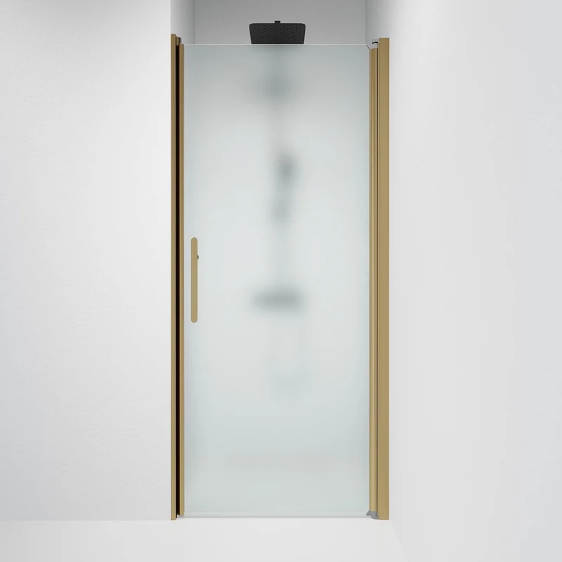 Dörr till duschnisch 90x198 cm - 6 mm frostat nanoglas - bronsprofil - Vänern