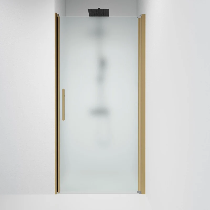 Dörr till duschnisch 100x198 cm - 6 mm frostat nanoglas - bronsprofil - Vänern