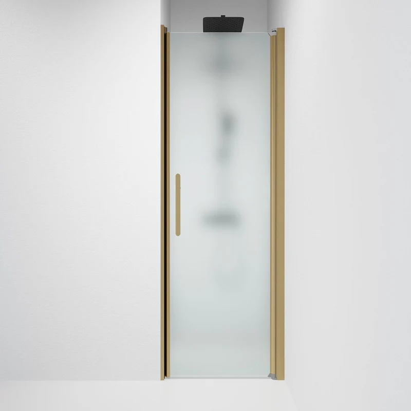 Dörr till duschnisch 80x198 cm - 6 mm frostat nanoglas - bronsprofil - Vänern