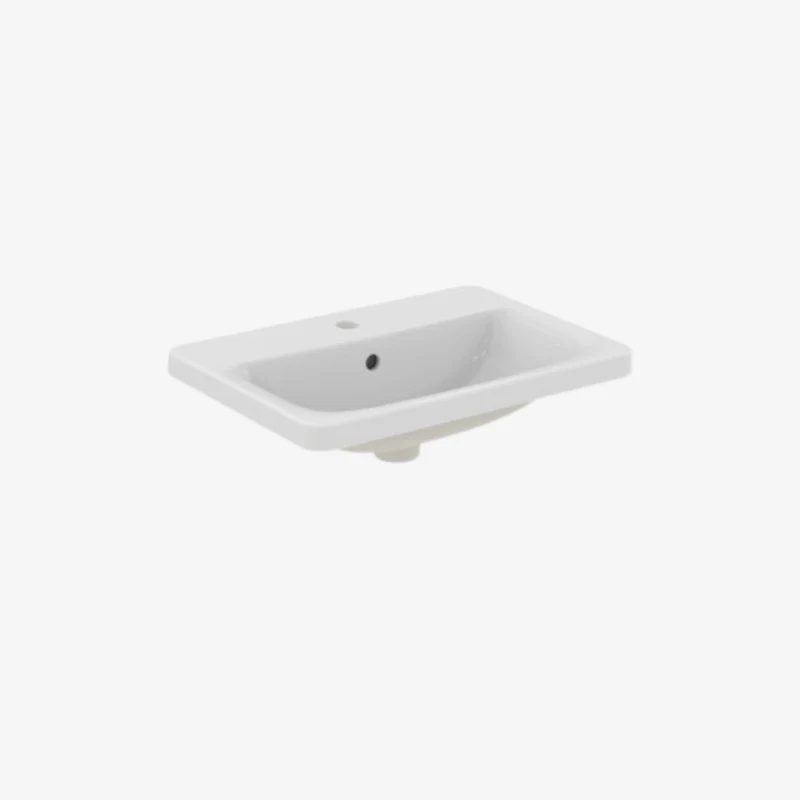 Ideal Standard Connect Rectangular Ceramic Countertop White Basin with 1 Tap Hole & Overflow 420 x 580 x 175 mm