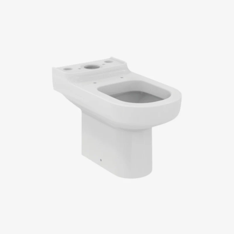 Ideal Standard Playa White Glossy Vitreous China Rounded Floor Mounted Close-Coupled Open WC Bowl with Vertical Outlet 660 x 360 x 400 mm
