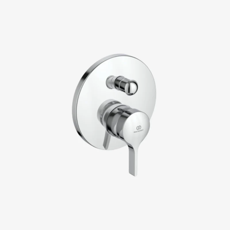 Ideal Standard Melange Chrome Round Wall Mounted Built-In Bath & Shower Mixer Trim Kit 163 x 82 x 163 mm