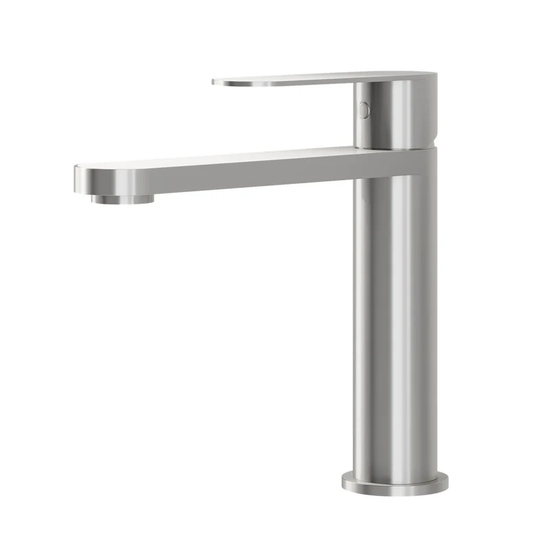 Tvättställsblandare i modern design 17,3 cm - borstat stål - Tårnby