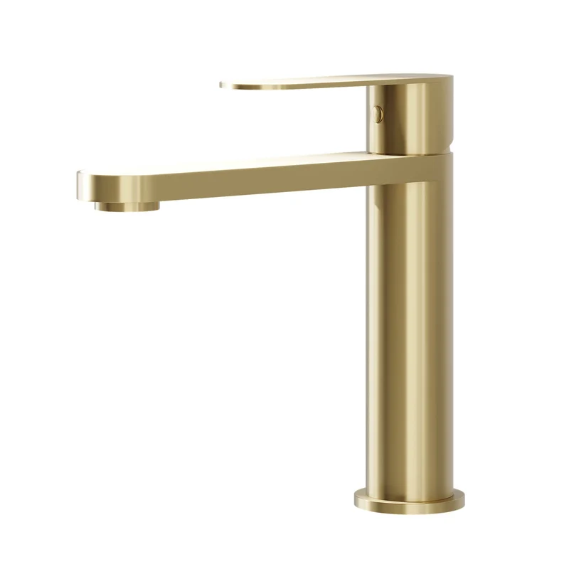 Tvättställsblandare i modern design 17,3 cm - matt borstad mässing - Tårnby